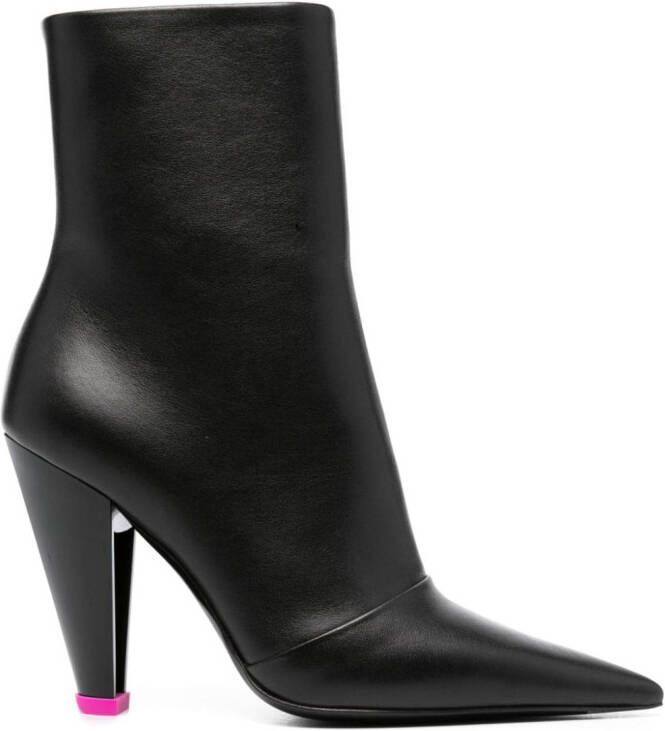 3juin 100mm leather ankle boots Black