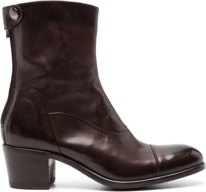 Alberto Fasciani Oxana 70mm leather ankle boots Brown