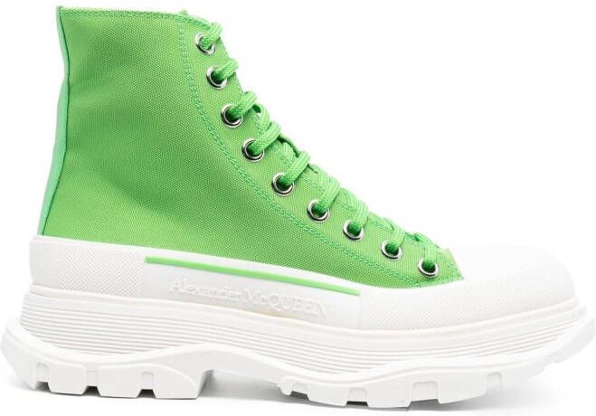 Alexander McQueen high-top lace-up sneakers Green