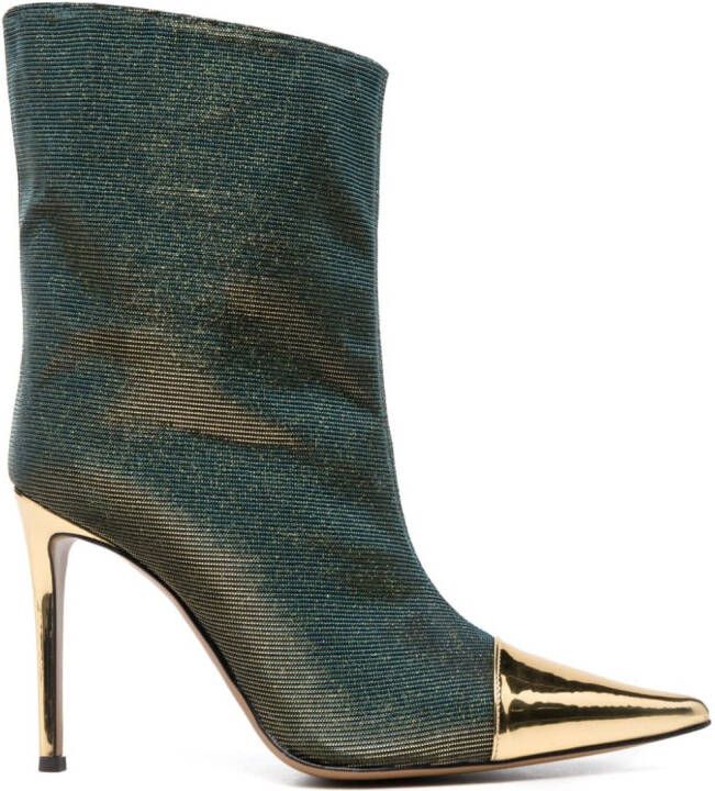 Alexandre Vauthier 100mm iridescent-effect pointed boots Gold