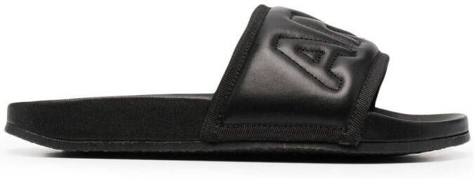 AMBUSH padded leather slides Black