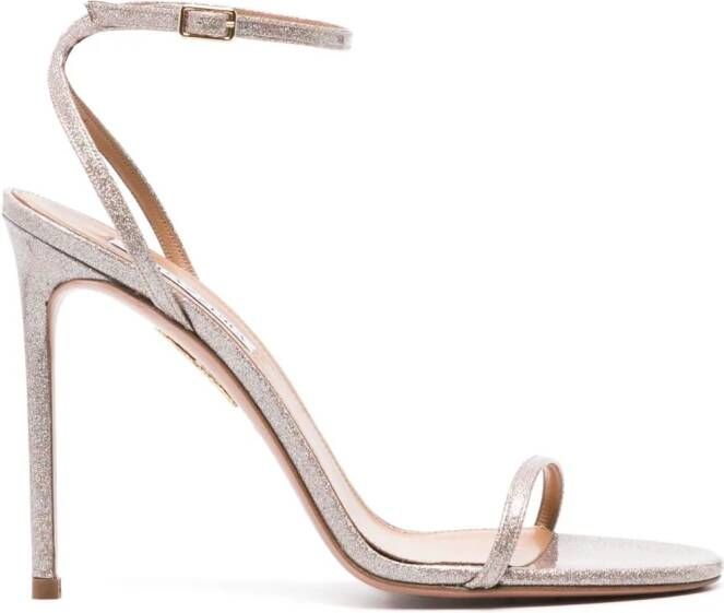 Aquazzura Olie 125mm glitter-detail sandals Pink