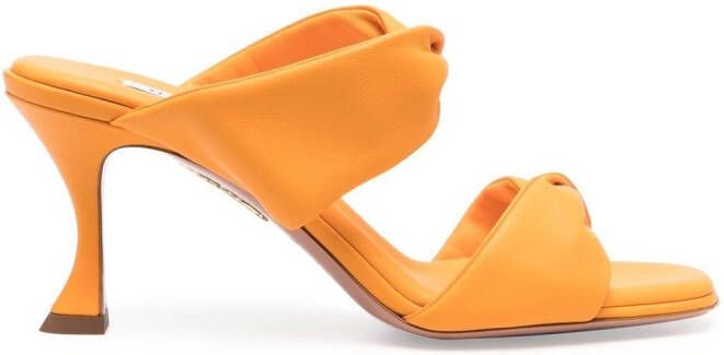 Aquazzura Twist 85mm leather sandals Orange