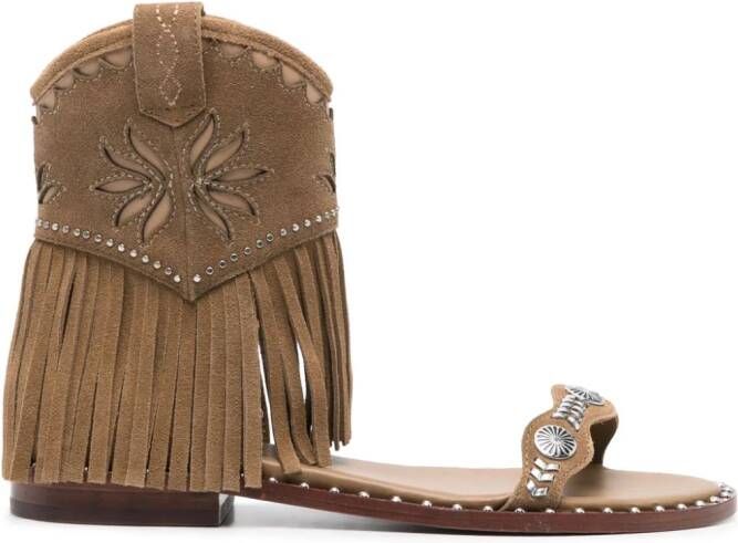 Ash Paquito suede sandals Brown