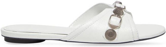 Balenciaga Cagole leather sandals White
