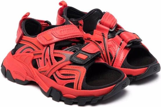 Balenciaga Kids open toe track-style sandals Red