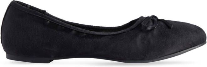 Balenciaga Leopold satin ballerina shoes Black