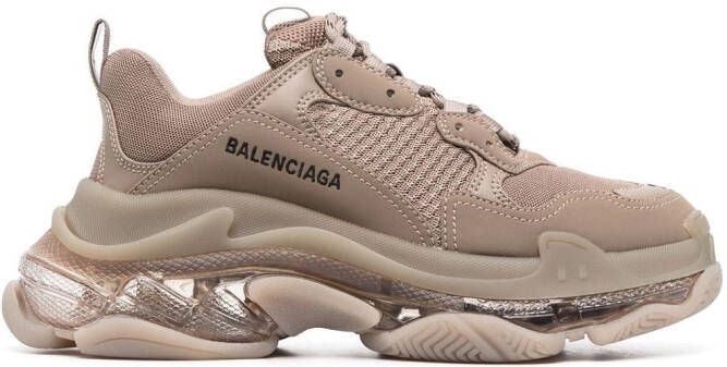 Balenciaga Triple S clear-sole sneakers Brown