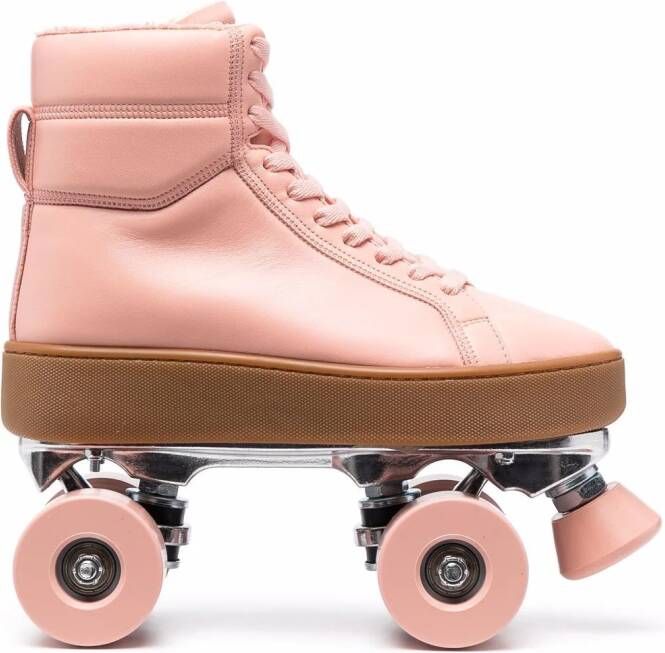 Bottega Veneta The Quilt leather roller skates Pink