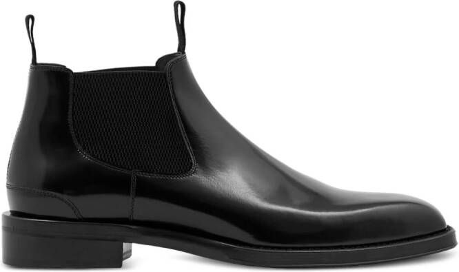 Burberry square-toe leather Chelsea boots Black