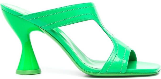 BY FAR open-toe 95mm heeled mules Green