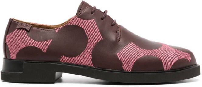 Camper Iman graphic-print brogue shoes Red