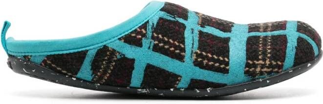 Camper Wabi patterned wool slippers Black