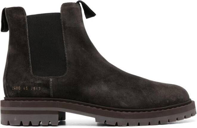 Common Projects serial-number suede Chelsea boots Black
