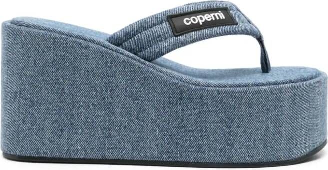 Coperni 100mm denim thong sandals Blue