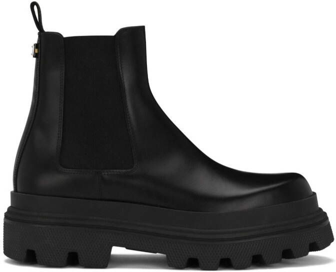 Dolce & Gabbana brushed leather Chelsea boots Black