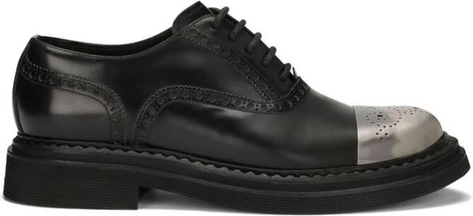 Dolce & Gabbana Francesina contrast-toecap rubber Derby shoes Black