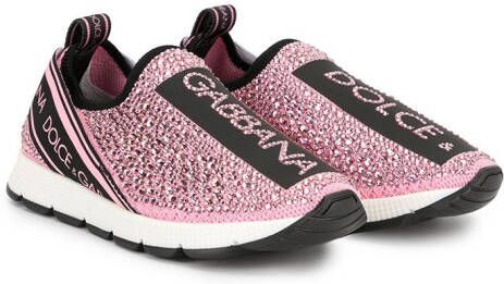 Dolce & Gabbana Kids crystal-embellished sneakers Pink