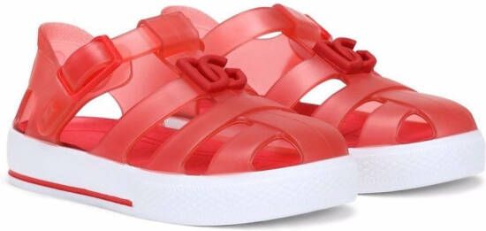 Dolce & Gabbana Kids DG-logo jelly shoes Red