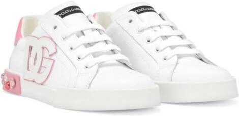 Dolce & Gabbana Kids logo-patch lace-up sneakers White