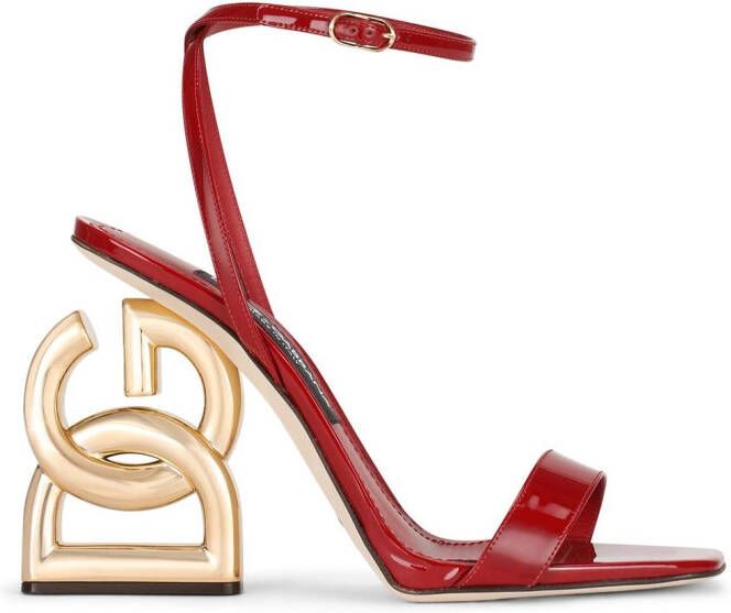 Dolce & Gabbana 3.5 105mm patent leather sandals Red