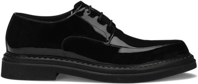 Dolce & Gabbana Paint leather derby shoes Black