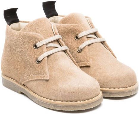 Douuod Kids lace-up suede boots Brown