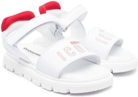 Dsquared2 Kids Icon logo-print sandals White