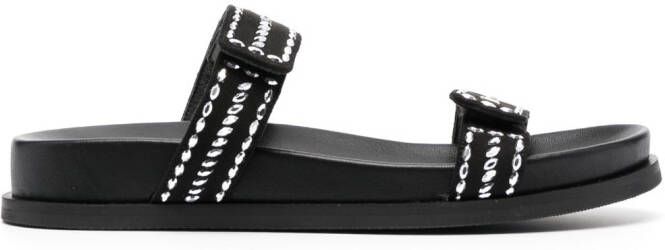 Emporio Armani two-tone touch-strap sandals Black