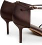 12 STOREEZ 70mm satin-weave leather sandals Brown - Thumbnail 4