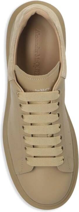 Alexander McQueen Oversized lace-up leather sneakers Neutrals