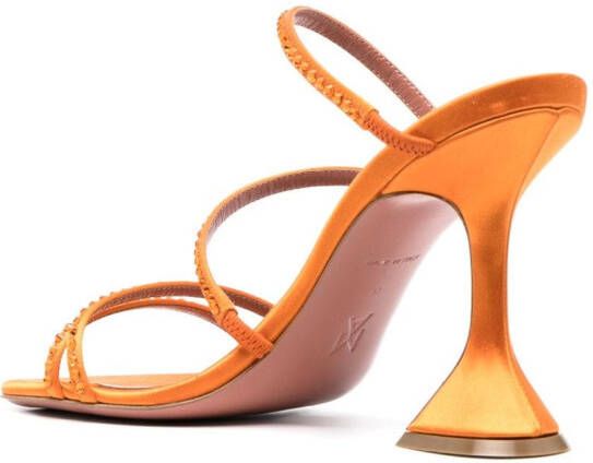 Amina Muaddi Naima crystal-embellished 105mm sandals Orange