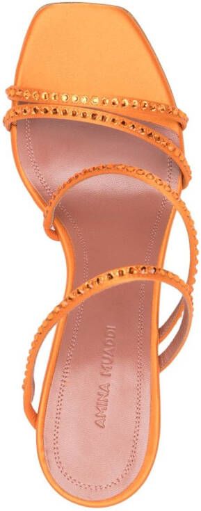 Amina Muaddi Naima crystal-embellished 105mm sandals Orange