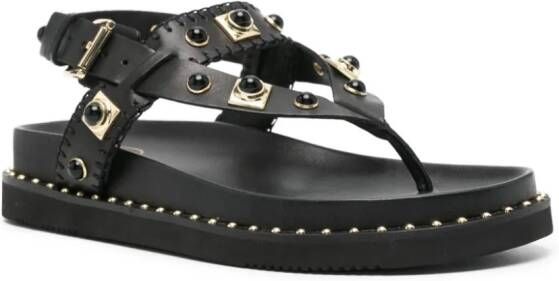 Ash Uteca stud-embellished leather sandals Black