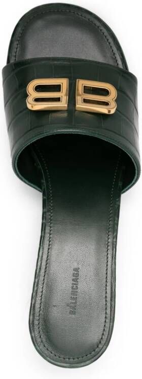 Balenciaga 60mm Groupie leather mules Green