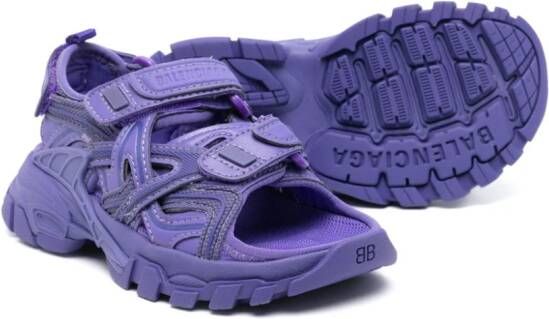 Balenciaga Kids logo-debossed sandals Purple