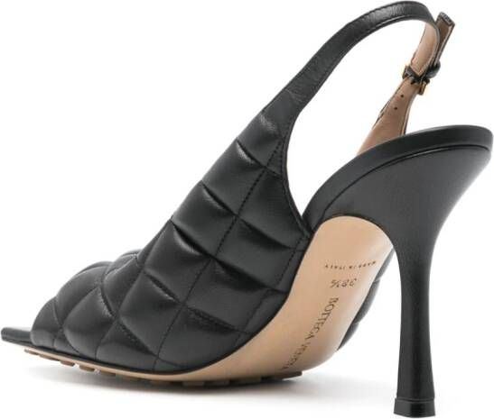 Bottega Veneta 95mm matelassé leather sandals Black