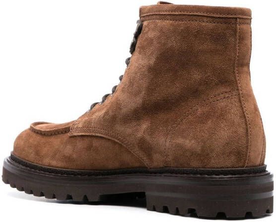 Brunello Cucinelli lace-up suede ankle boots Brown