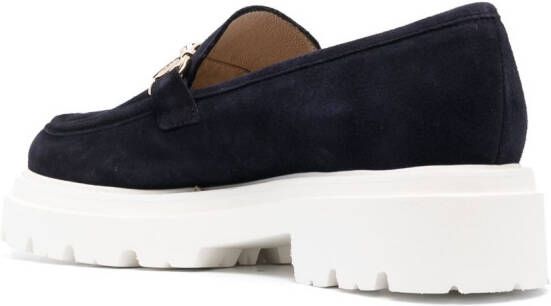 Casadei buckle-detail suede loafers Blue