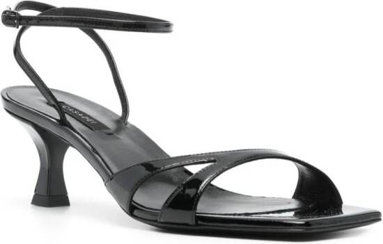 Casadei cut-out patent-leather sandals Black
