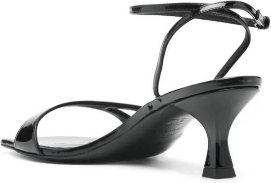 Casadei cut-out patent-leather sandals Black
