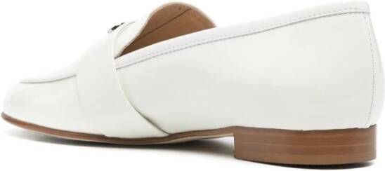 Casadei logo plaque patent loafers White