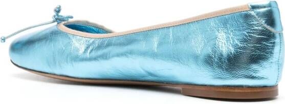 Casadei metallic leather ballerina shoes Blue