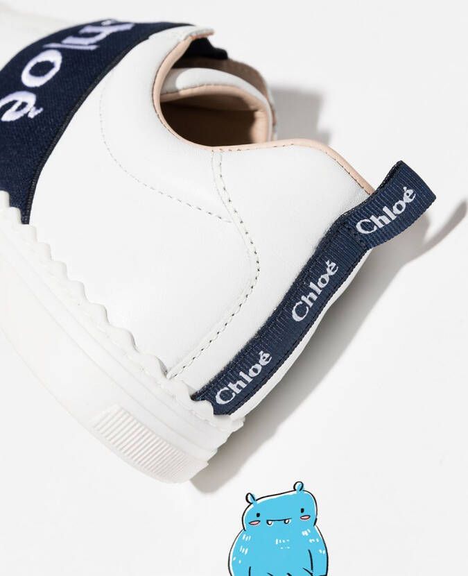 Chloé Kids logo-tape low-top sneakers White