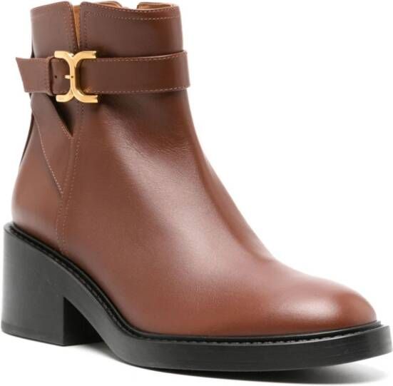 Chloé Marcie 60mm leather boots Brown