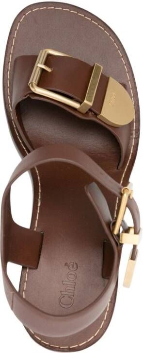 Chloé Rebecca 75mm leather sandals Brown