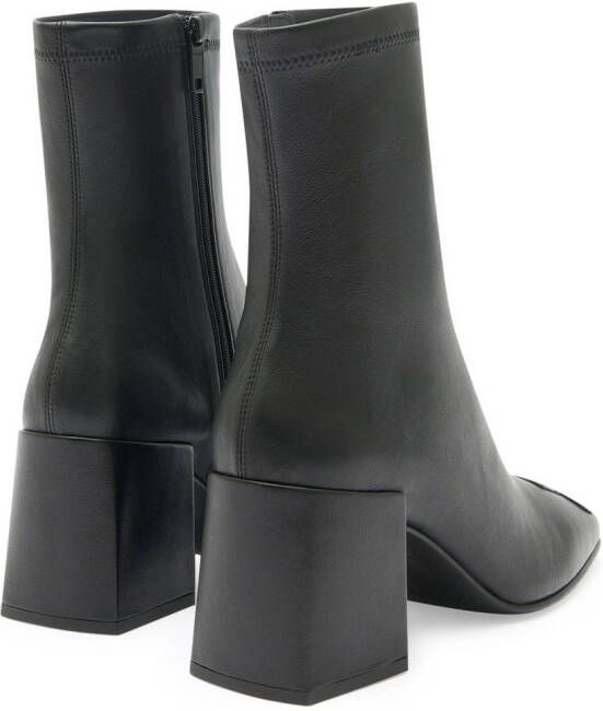Courrèges leather block-heel ankle boots Black
