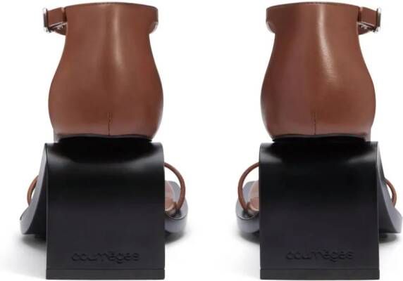 Courrèges Stream 75mm leather sandals Brown