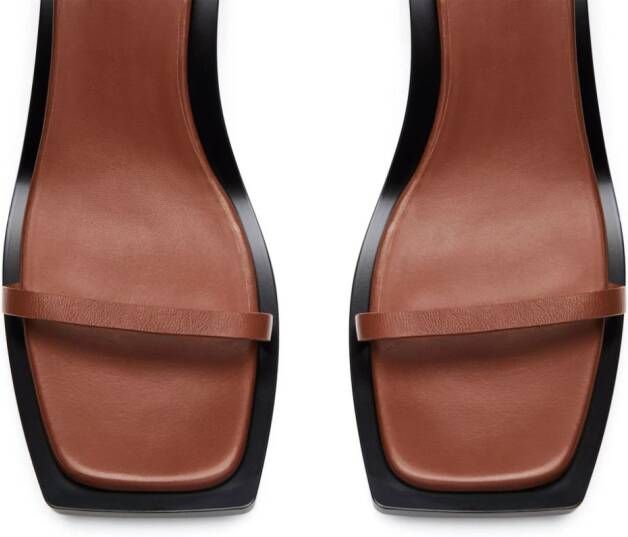 Courrèges Stream 75mm leather sandals Brown