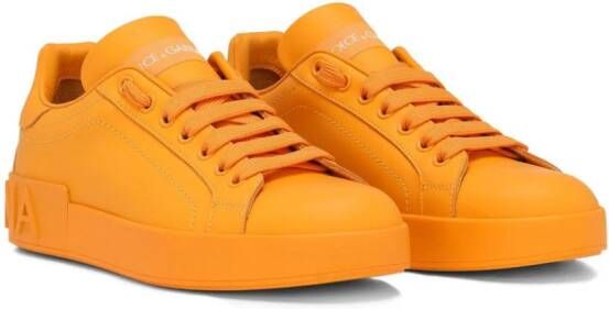 Dolce & Gabbana Portofino low-top leather sneakers Orange